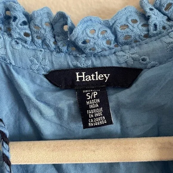 Hatley Women S Blue Eyelet Cotton Tasseled Sleeveless Tiered Emma Maxi Dress - Picture 8 of 12